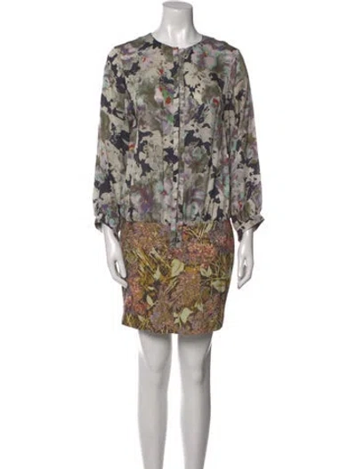 Pre-owned Suno Silk Mini Dress In Neutral