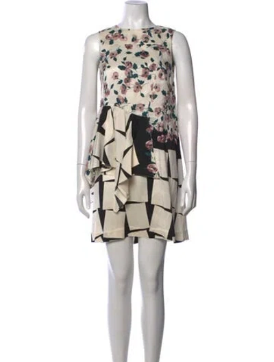 Pre-owned Suno Silk Mini Dress In Neutral