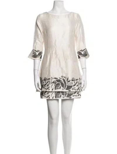 Pre-owned Suno Silk Mini Dress In Neutrals
