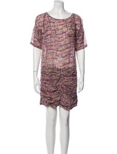 Pre-owned Suno Silk Mini Dress In Purple