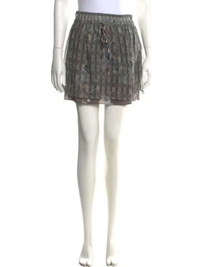 Pre-owned Suno Silk Mini Skirt In Green