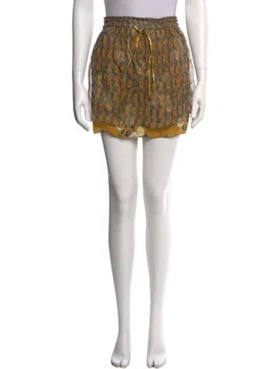 Pre-owned Suno Silk Mini Skirt In Yellow