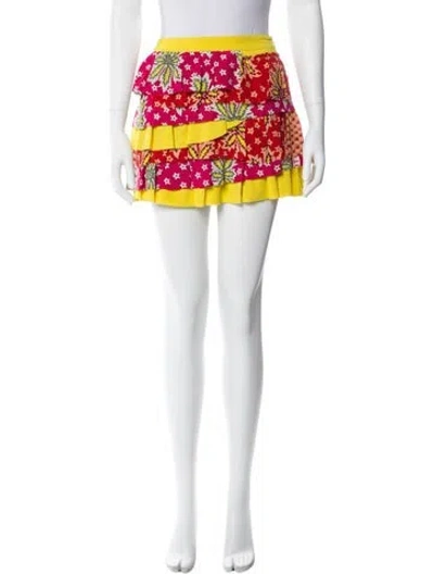 Pre-owned Suno Silk Mini Skirt In Yellow
