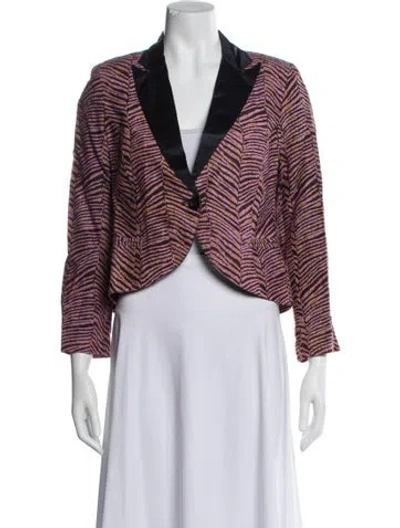 Pre-owned Suno Silk Printed Blazer In Multi