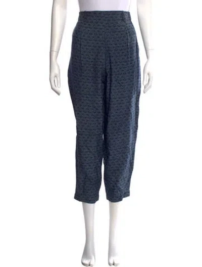 Pre-owned Suno Silk Straight Leg Pants In Blue