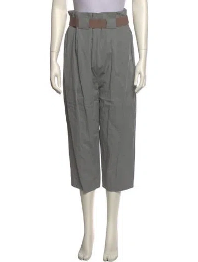 Pre-owned Suno Silk Straight Leg Pants In Gray
