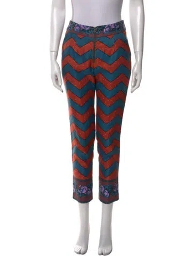 Pre-owned Suno Silk Straight Leg Pants In Multi