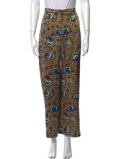 Pre-owned Suno Silk Wide Leg Pants In Green