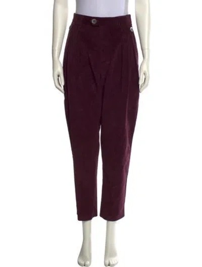 Pre-owned Suno Straight Leg Pants In Burgundy
