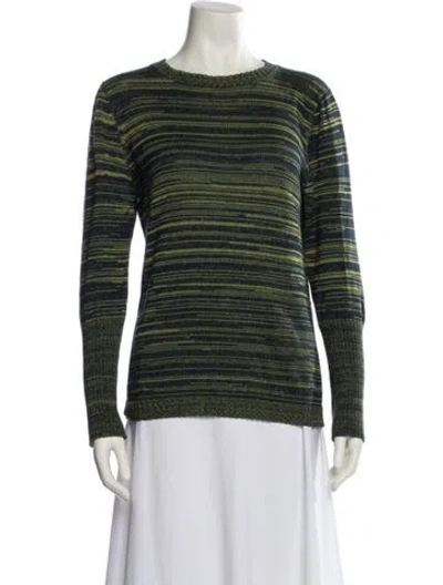 Pre-owned Suno Striped Crew Neck Sweater In Black