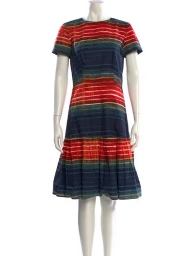 Pre-owned Suno Striped Knee-length Dress In Blue
