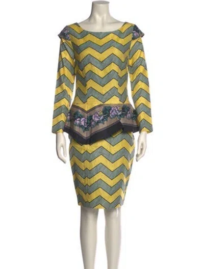 Pre-owned Suno Striped Knee-length Dress In Multi