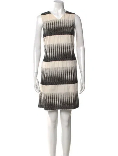 Pre-owned Suno Striped Knee-length Dress In Neutral