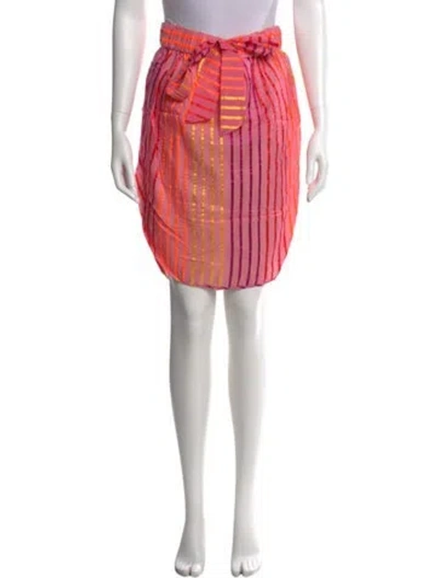 Pre-owned Suno Striped Knee-length Skirt In Pink