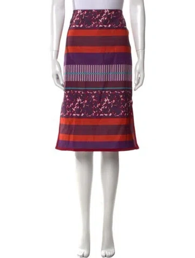Pre-owned Suno Striped Knee-length Skirt In Purple