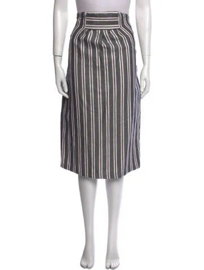 Pre-owned Suno Striped Midi Length Skirt In Blue