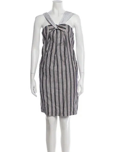 Pre-owned Suno Striped Mini Dress In Blue