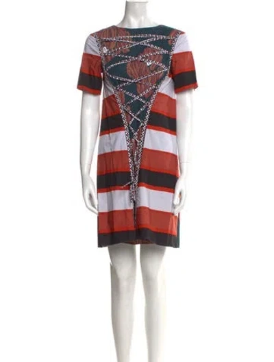 Pre-owned Suno Striped Mini Dress In Multi