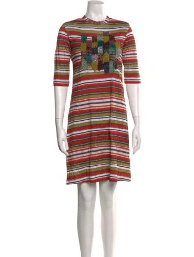Pre-owned Suno Striped Mini Dress In Multi