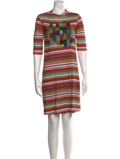 Pre-owned Suno Striped Mini Dress In Multi