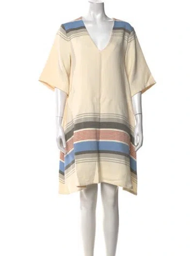 Pre-owned Suno Striped Mini Dress In Neutral