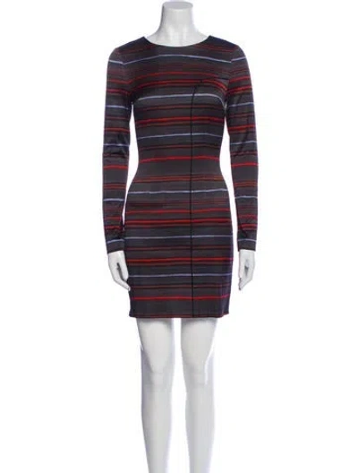 Pre-owned Suno Striped Mini Dress In Red