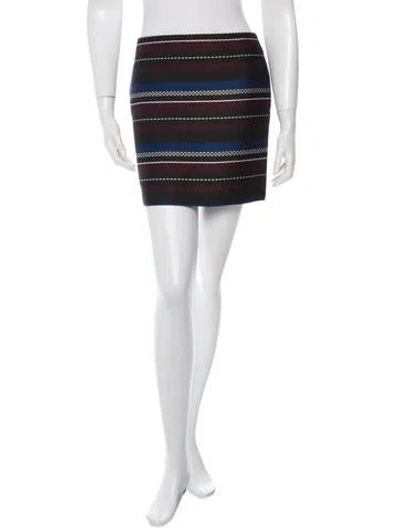 Pre-owned Suno Striped Mini Skirt In Black