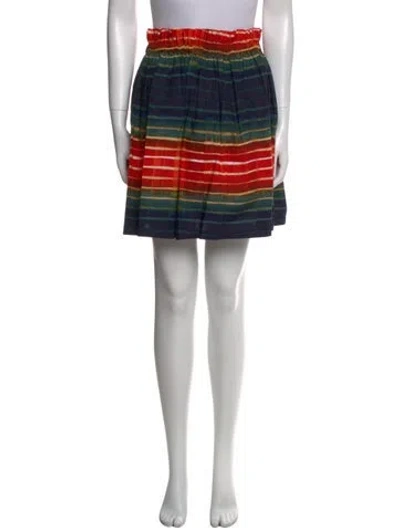 Pre-owned Suno Striped Mini Skirt In Black