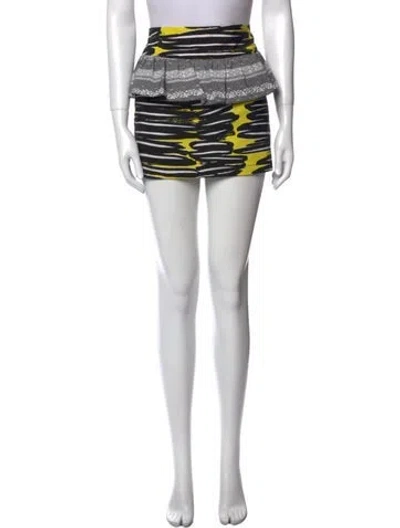 Pre-owned Suno Striped Mini Skirt In Black