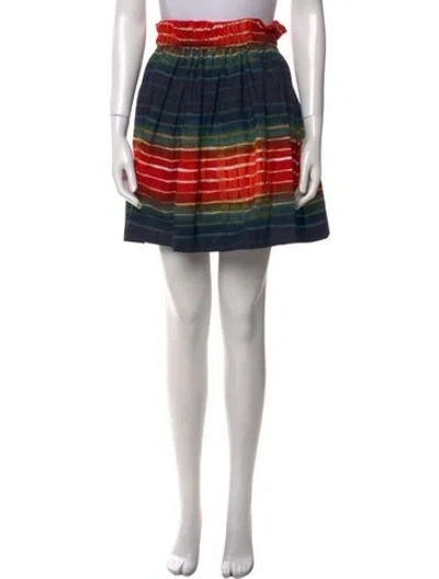 Pre-owned Suno Striped Mini Skirt In Black