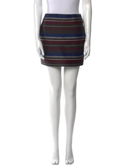 Pre-owned Suno Striped Mini Skirt In Black