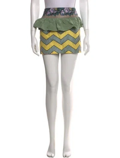 Pre-owned Suno Striped Mini Skirt In Blue