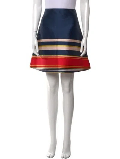 Pre-owned Suno Striped Mini Skirt In Blue