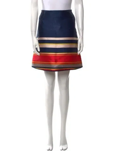 Pre-owned Suno Striped Mini Skirt In Blue