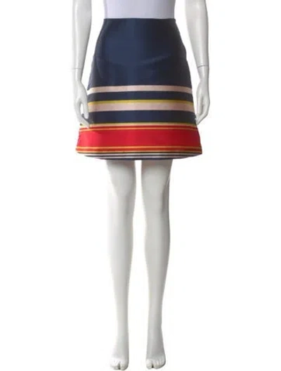 Pre-owned Suno Striped Mini Skirt In Blue