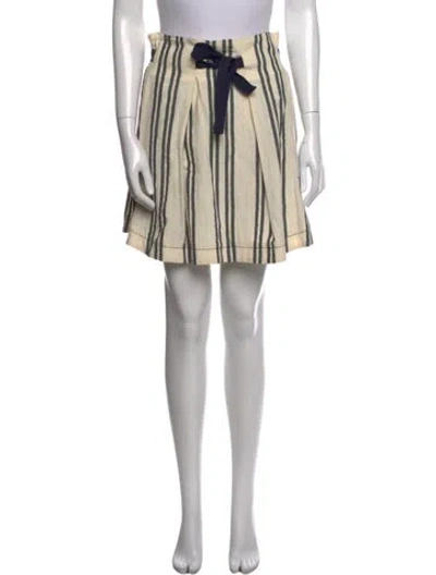Pre-owned Suno Striped Mini Skirt In Neutral