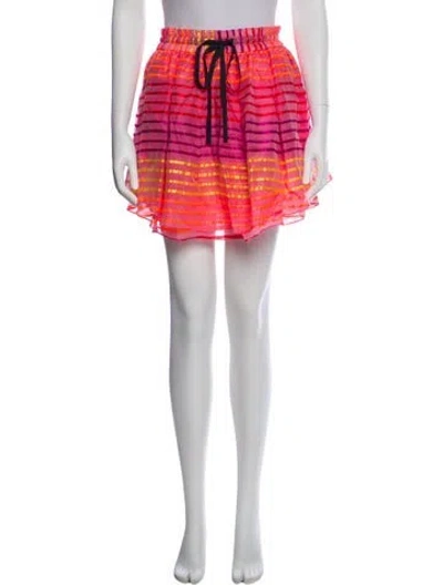 Pre-owned Suno Striped Mini Skirt In Pink