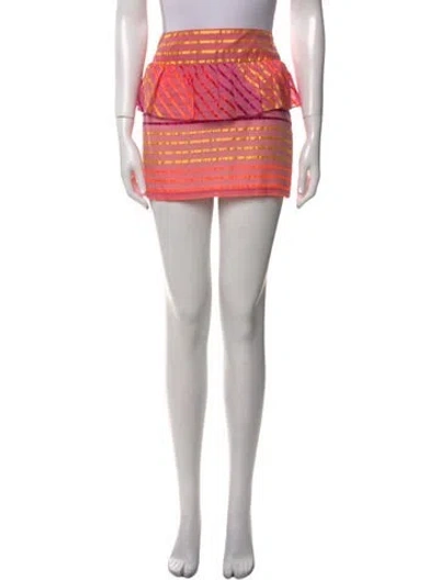 Pre-owned Suno Striped Mini Skirt In Purple