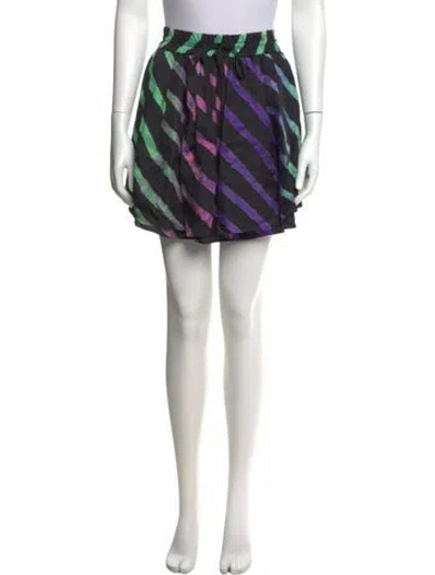 Pre-owned Suno Striped Mini Skirt In White