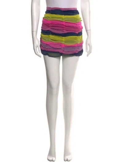 Pre-owned Suno Striped Mini Skirt In Yellow