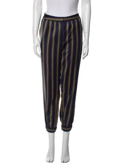 Pre-owned Suno Striped Skinny Leg Pants In Blue
