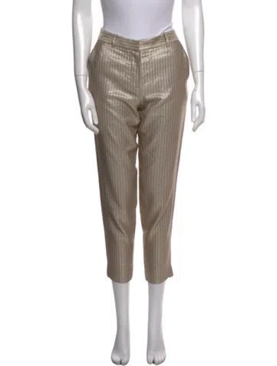 Pre-owned Suno Striped Skinny Leg Pants In Neutral