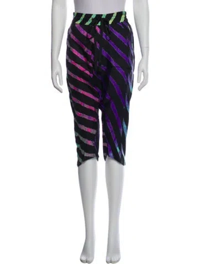 Pre-owned Suno Striped Straight Leg Pants In Blue