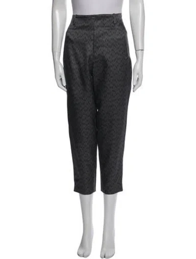Pre-owned Suno Striped Straight Leg Pants In Gray