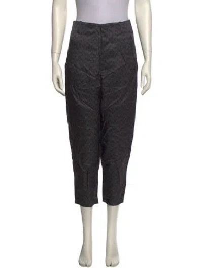 Pre-owned Suno Striped Straight Leg Pants In Gray
