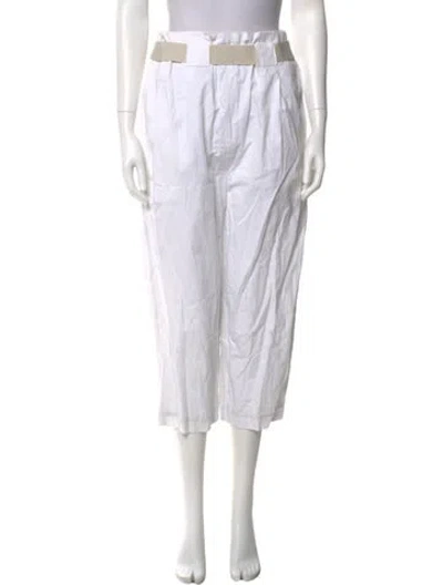Pre-owned Suno Striped Straight Leg Pants In White