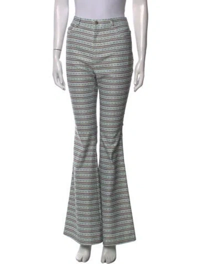 Pre-owned Suno Striped Wide Leg Pants In Multi