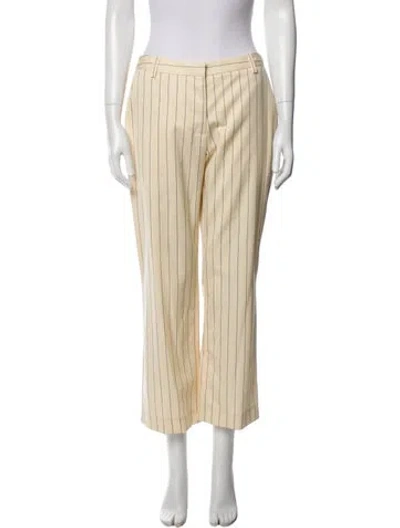 Pre-owned Suno Striped Wide Leg Pants In Neutral