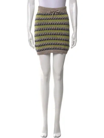 Pre-owned Suno Supima Cotton Mini Skirt In Green