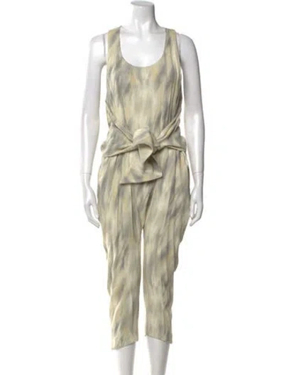 Pre-owned Suno Tie-dye Print Scoop Neck Jumpsuit In Neutral